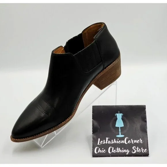 Madewell Women's Black Leather Myles Slip-On Ankle Booties  Size 10 2323 - Picture 16 of 16